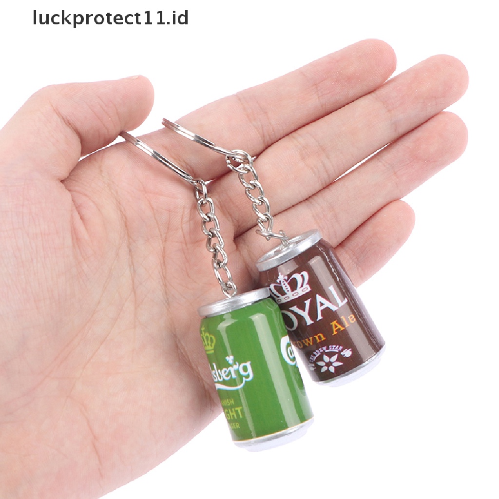 /Fashion Hot// Fashion// Simulasi Kaleng Bir Gantungan Kunci Anak Laki-Laki Pria Beer Can Keyring Trinket Pasangan Keren.