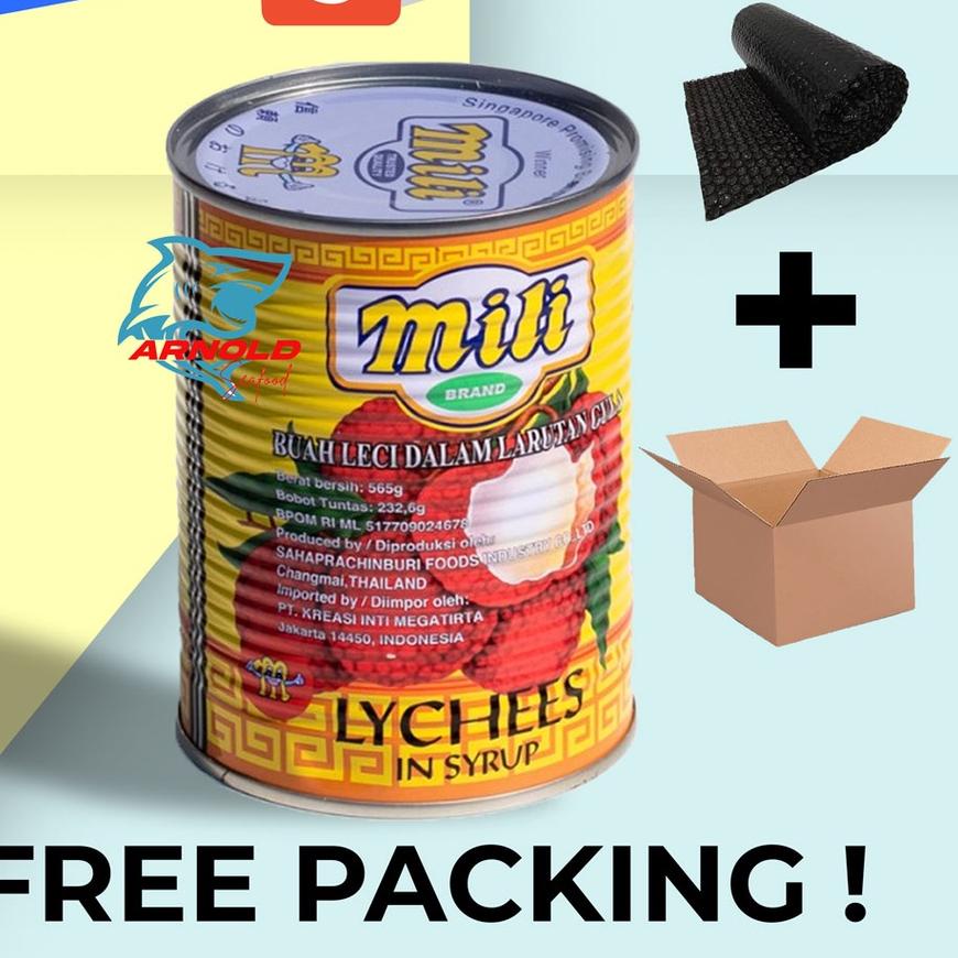 

GROSIR MILI Lychee In Syrup 565 gr / Leci Kaleng / Kelengkeng Kaleng buruan