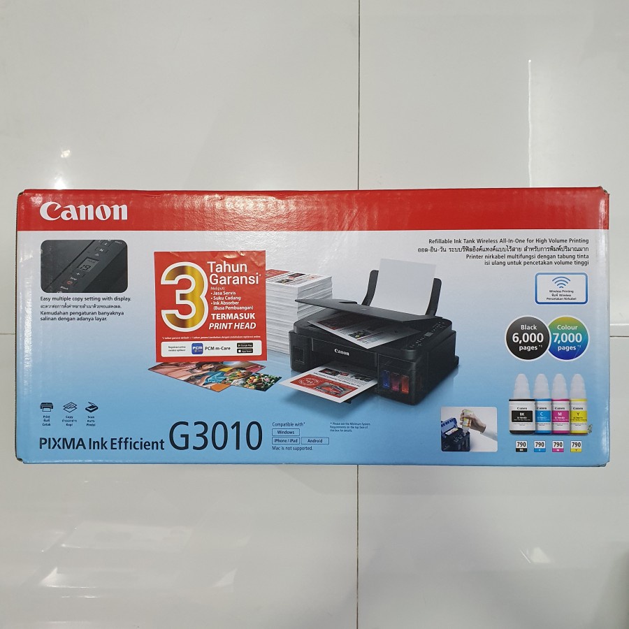 Printer Canon G3010 G 3010 Print Scan Copy WiFi Ink Tank Tinta GI790 -