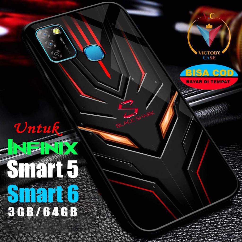Case Hp Softcase glossy For INFINIX SMART 5 SMART 6 3GB 64GB SHRK silikon Glass Casing Handphone Pre