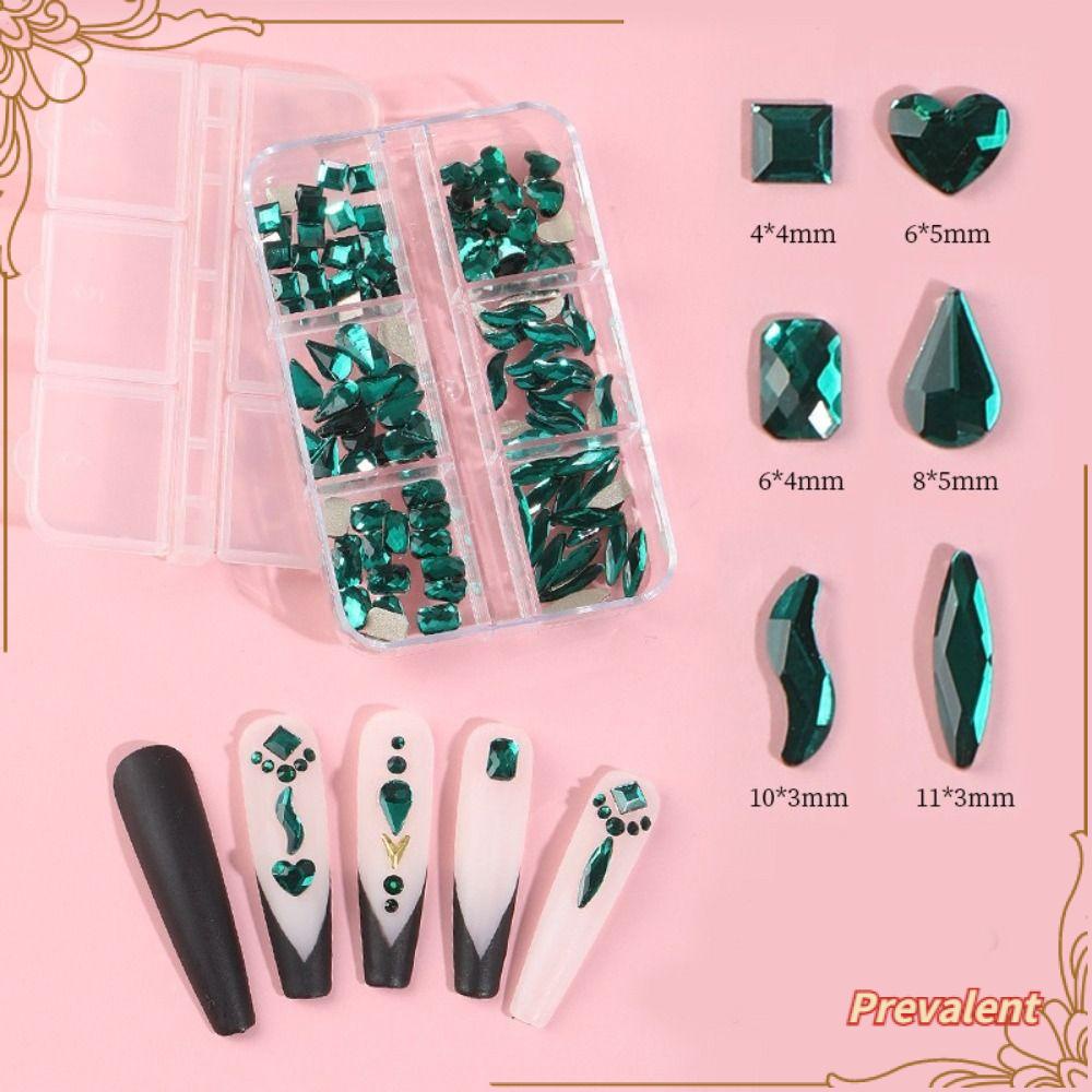 Preva 6pcs/Set Nail Art Bor 3D Flakes Kristal Kaca Berlian