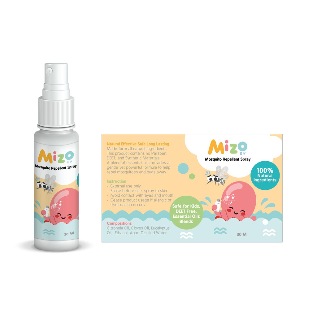 MIZO Mosquito Repellent Spray | Sprei Anti Nyamuk Anak Bayi | Pengusir Nyamuk