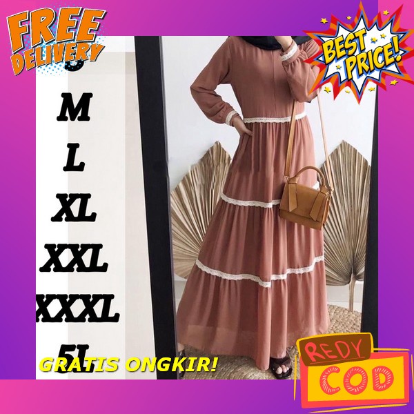 Yuvika Dress Gamis Crinkle Airflow Premium Dress Wanita Terbaru 2023 Gamis Wanita Bahan Cringkle Mew