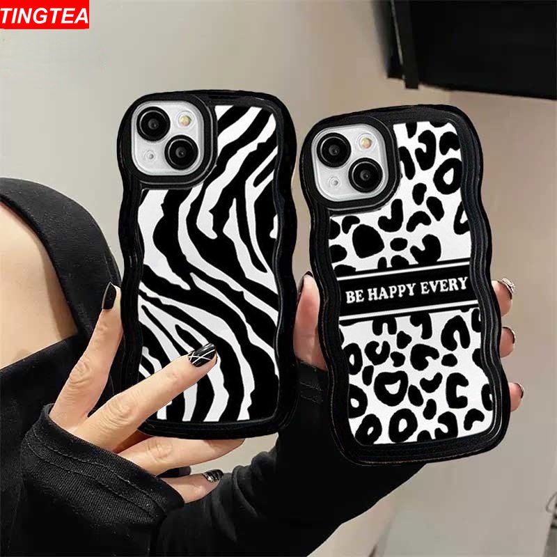 Oppo A17 A16 A57 2022 A77S A15 A16K A54 A53 A12 A5S A7 A3S A11k A31 A52 A92 A94 A93 A37 F9 A1K A76 Zebra Stripes Wave Edge TPU Phone Case Cover