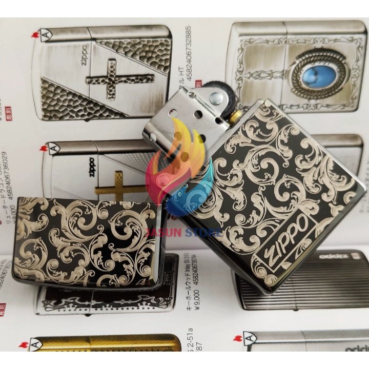 BISA COD! Korek Zippo Black Ice Batik Premium Grade Ori - Free Box