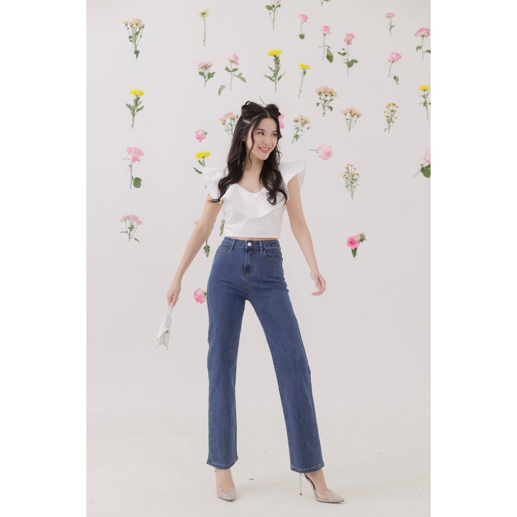 [ Marveile ] Sydney Highwaist Straight Jeans / Korean Jeans Wanita