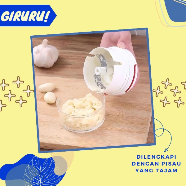 Mini Chopper Manual / Blender Mini Tarik serba guna / Pencacah Pemotong Bawang Cabai Multifungsi / Blender Tarik Tangan Manual Mini Speedy Chopper Gilingan Penghalus Bumbu Daging Bawang / Chopper manual / blender manual / Food Chopper Kaca Mini Blender