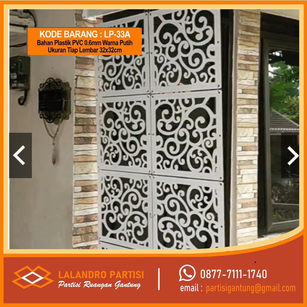 Penyekat Ruangan PVC Vintage 3D Motif Etnik  Kode LP-33A Ukuran Tiap Keping 32X32CM Harga per lembar