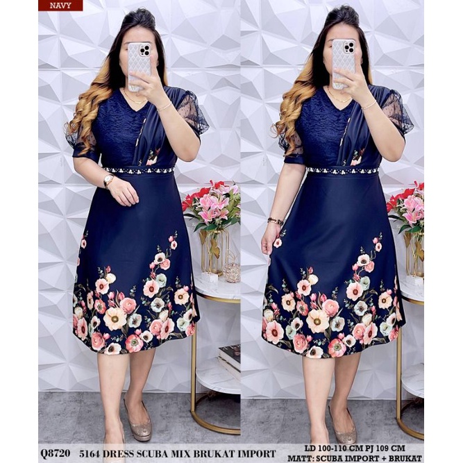 5164 DRESS SCUBA MIX BRUKAT IMPORT Q8721 138.000