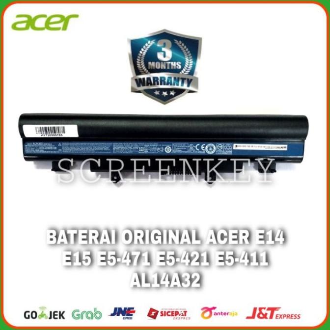 JK990 Baterai Batrai Laptop Acer Aspire E14 E15 E5-411 E5-421 E5-471 E