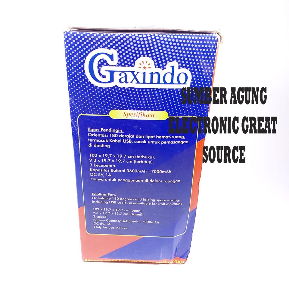 Gaxindo GXK4500 3in1 Foldable Fan Kipas Berdiri Lipat Meja Penyimpanan Mudah