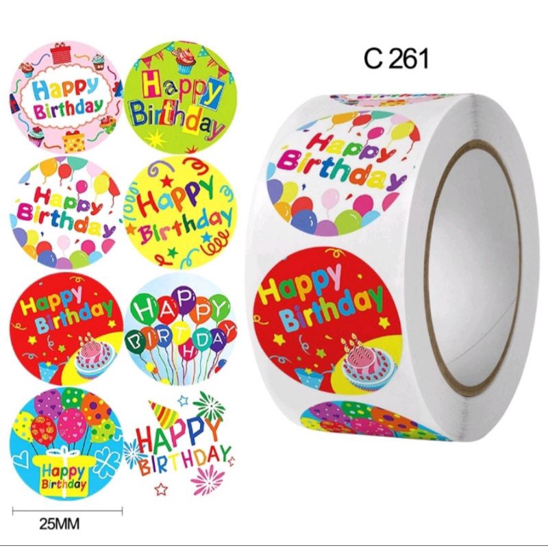 

(ROLL) Stiker Label Happy Birthday Stiker Label Ulang Tahun