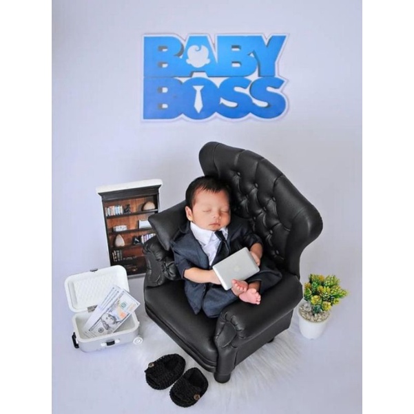 Kostum Bayi Newborn Foto Baby Boss Newborn photography Properti Foto Bayi Newborn