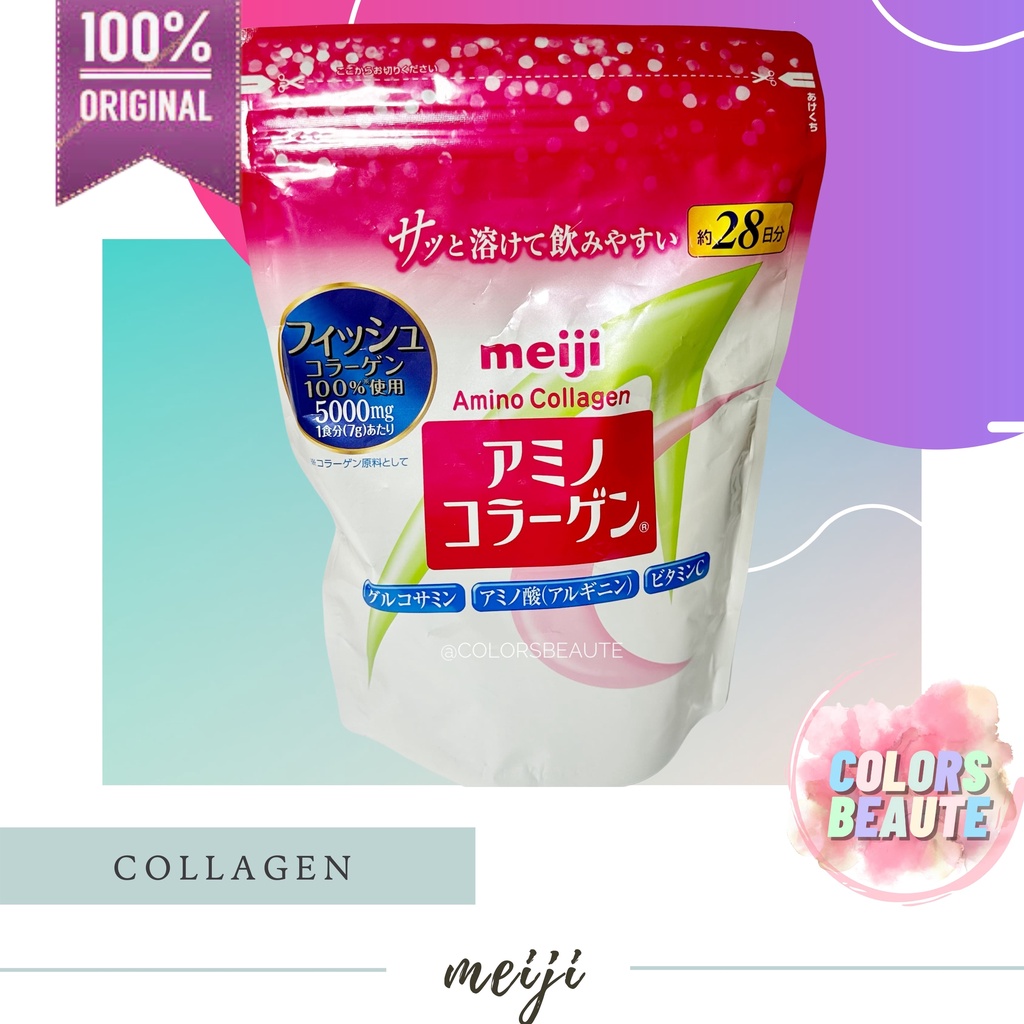 READY STOCK ! MEIJI AMINO COLLAGEN POWDER 28 SERVING / minuman collagen / collagen perawatan tubuh