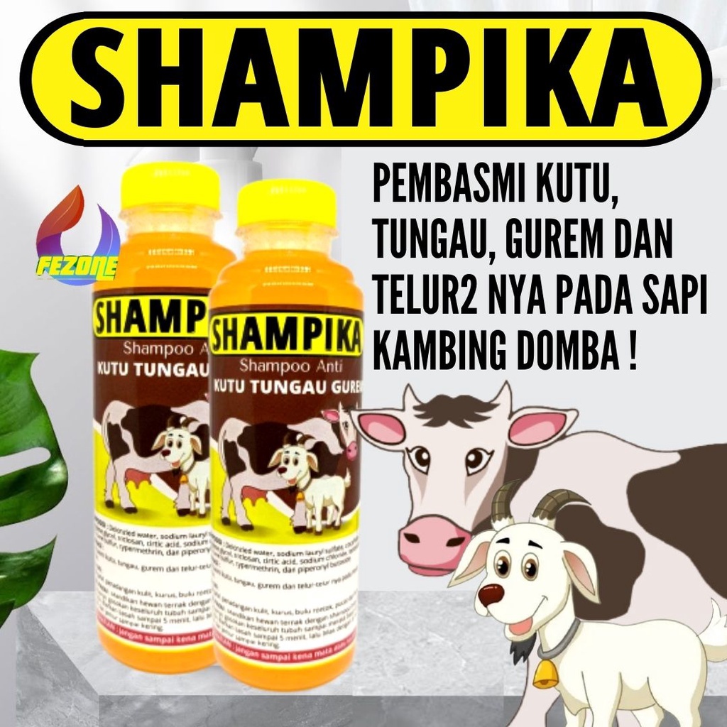 SAMPO KUTU SAPI KERBAU KAMBING PENGHILANGI PARASIT TUNGAU CAPLAX SHAMPIKA FEZONE