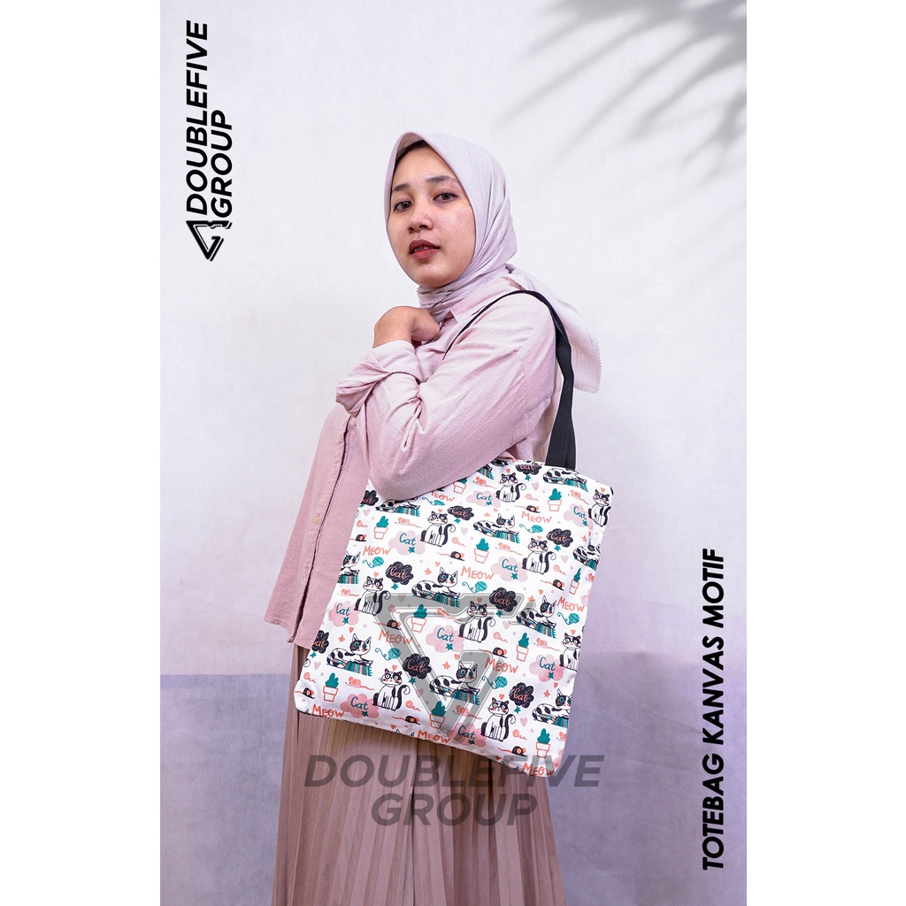 TOTE BAG WANITA TOTEBAG PRIA CANVAS MOTIF GOOD QUALITY WITH RESLETING GROSIR