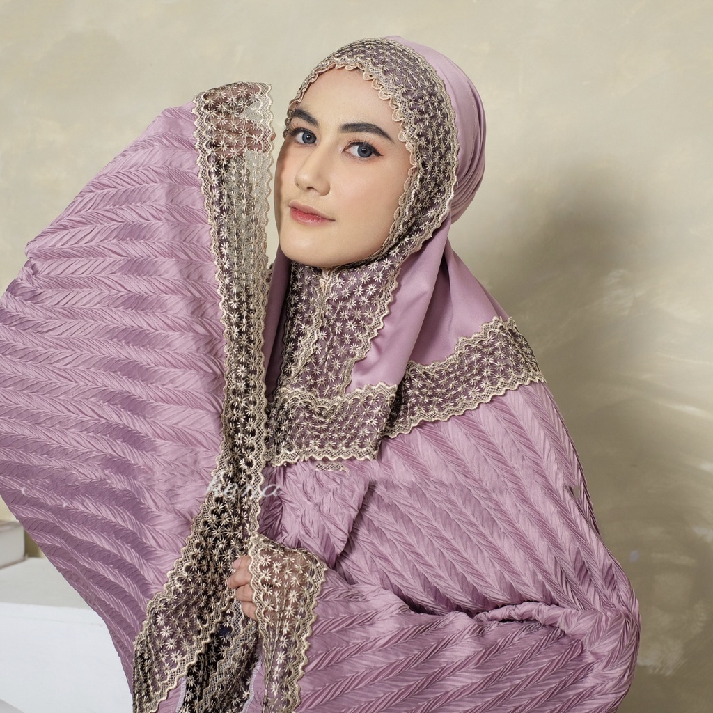 Mukena dewasa Pleat Aliya mukena dewasa plisket premium silky renda dubai mukena premium