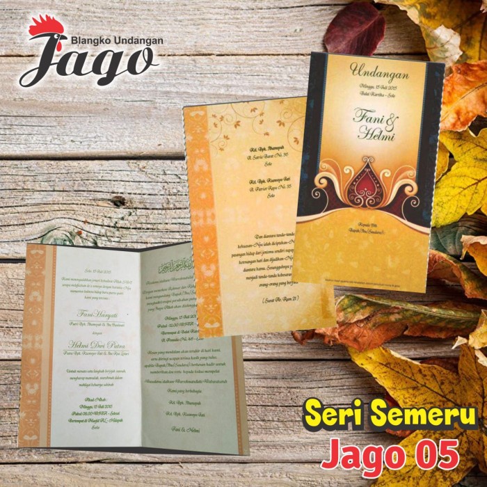Blangko Undangan Kosong Pernikahan JAGO 5 Cantik Harga Murah Unik Free Setting