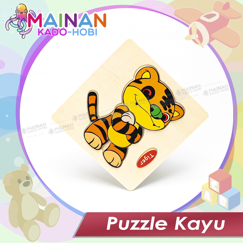 MAINAN ANAK EDUKASI JIGSAW PUZZLE MOTIF TIGER MACAN