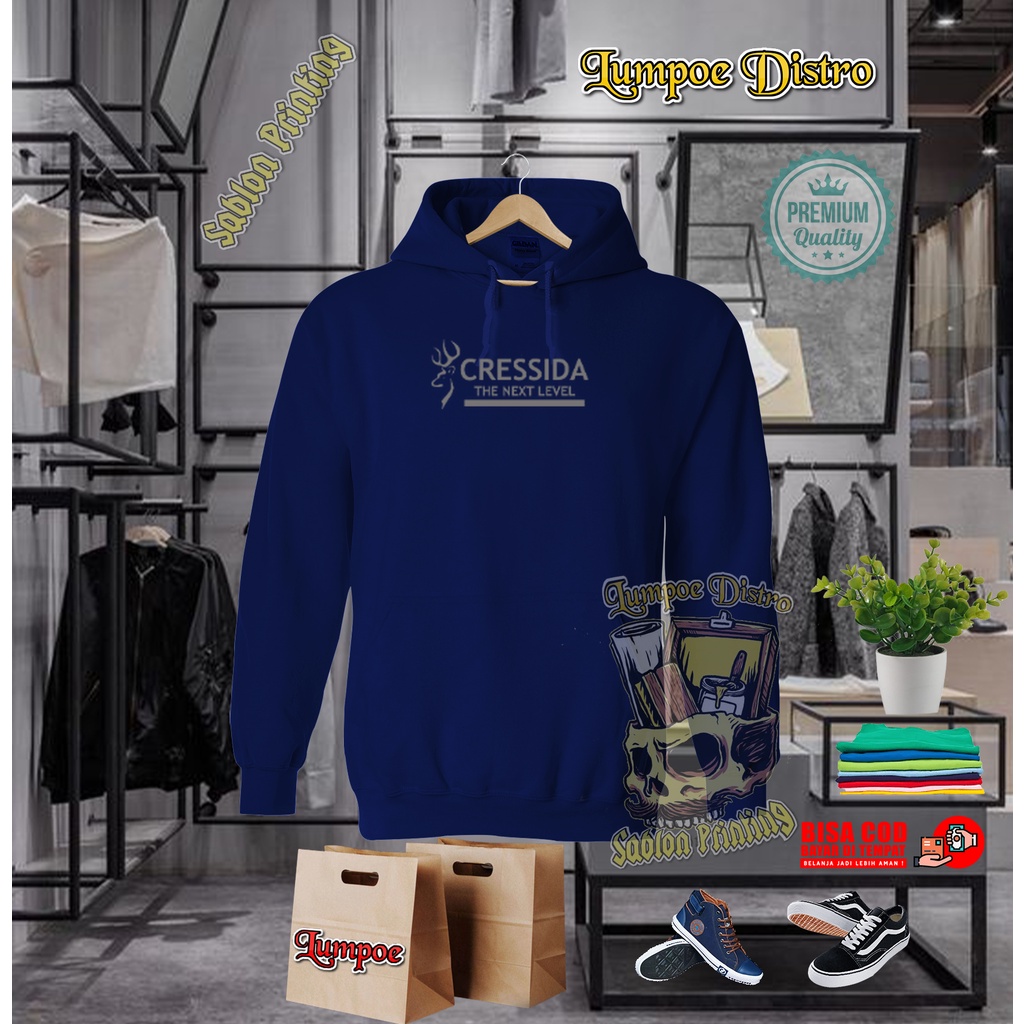 Hoodie Cressida Quality Silver Premium Baju Tshirt Lengan Panjang Tebal Crewneck Branded  Keren Kaos
