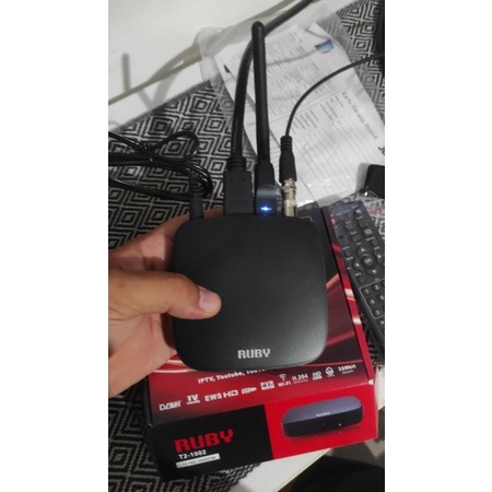 Set Top Box Ruby original TV Siaran Digital Full HD HDMI Receiver Bisa WiFi Youtube