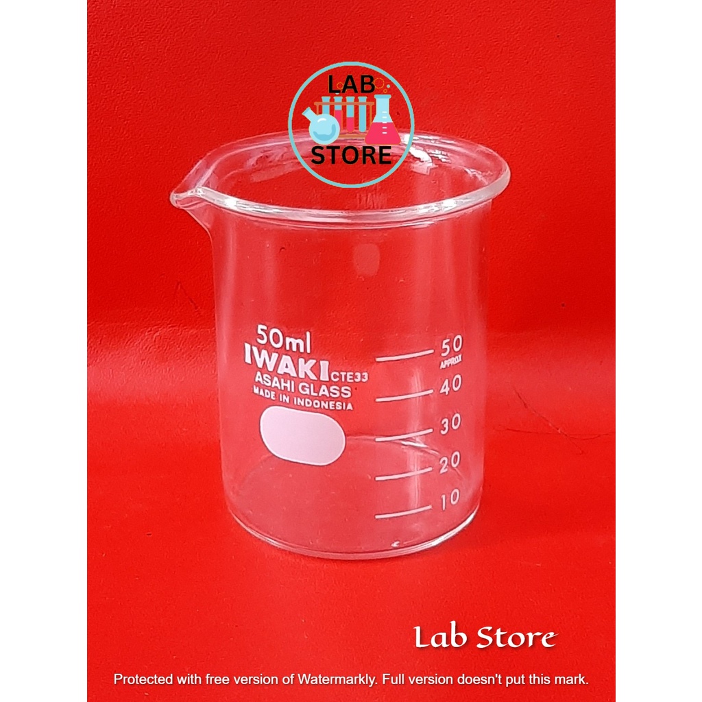 Beaker 50ml Iwaki / Beaker Glass 50ml / Gelas Kimia 50ml IWAKI