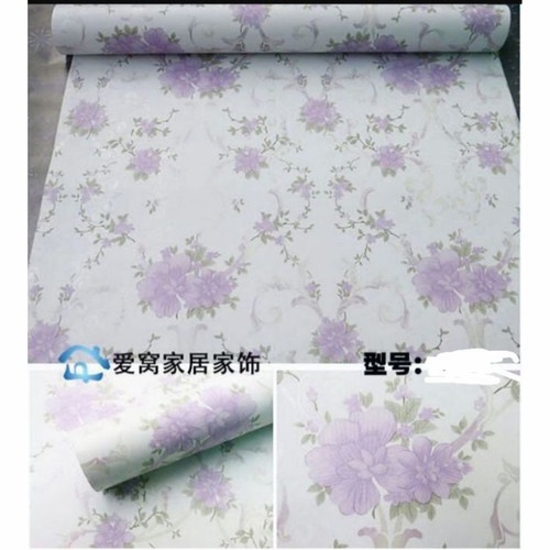 Wallpaper Murah - Wallpaper Dinding Stiker Dinding - Wallpaper Dinding Minimalis - motif bunga ungu