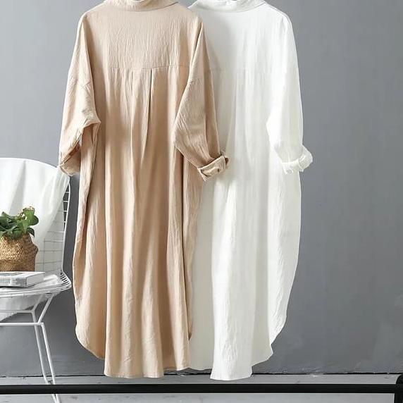 Viral TUNIK WANITA MURAH PUTIH - AZKIA TUNIK KATUN RAYON - KEMEJA WANITA CASUAL POLOS LENGAN PANJANG