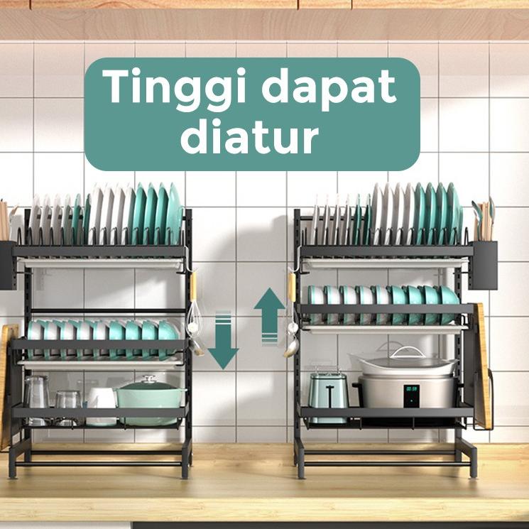 Oke Price.. Inaso Rak Piring Westafel Stand Gantung Piring Dinding Dapur Tempat Rak Susun Tirisan pi