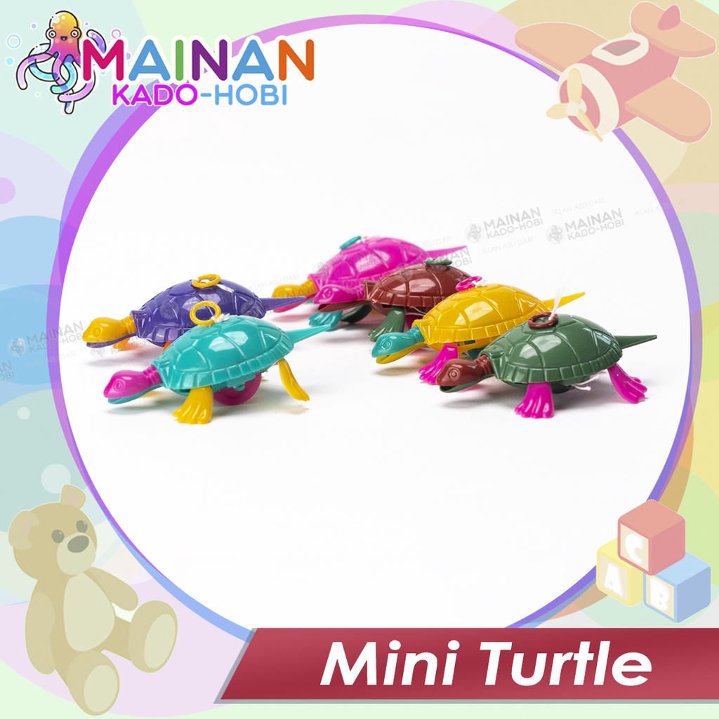 MAINAN ANAK TRADISIONAL MINIATUR PULLBACK MINI TURTLE KURA TARIK