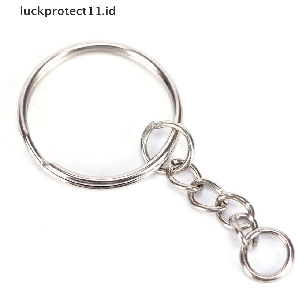 /Fashion Hot// Fashion// 50PCS 25mm Dipoles Perak Keyring Gantungan Kunci Split Ring Rantai Pendek Key Rings DIY.