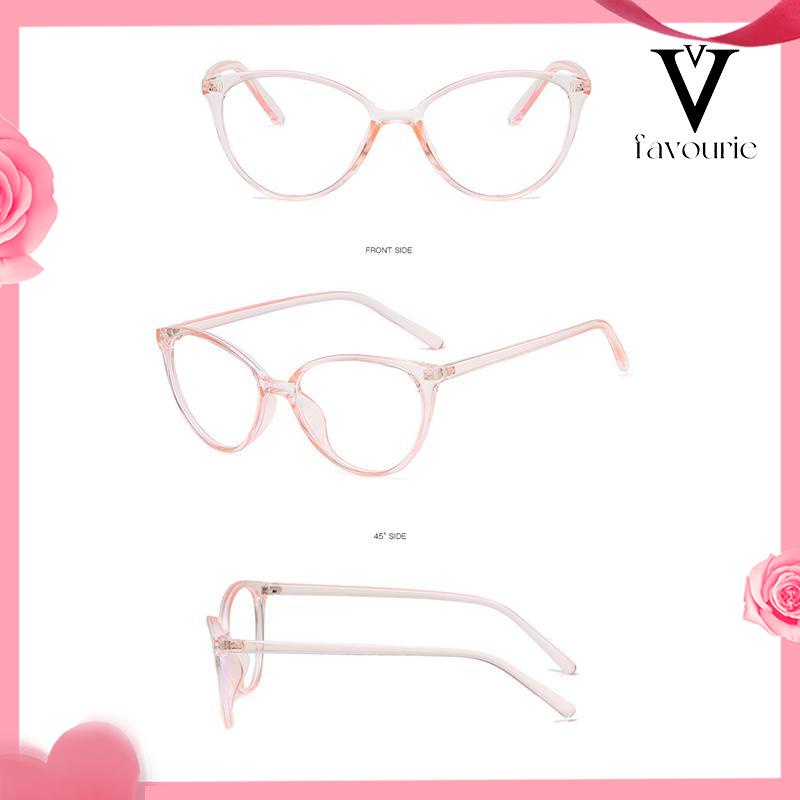 CODkacamata Korea Wanita Kacamata Anti Radiasi Retro Wanita Fashion Cat Eye Eyeglasses Versatile Optical Glasses UV400 Bingkai-FA