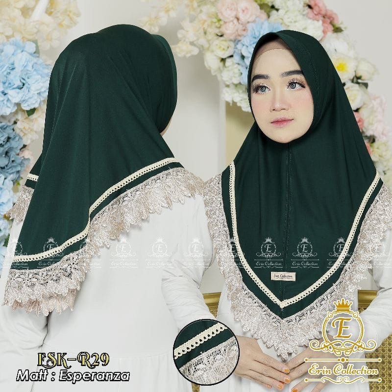 Hijab Instan Renda by Erin Collection / Jilbab Instan Jersey Terbaru by Erin ESK-R29