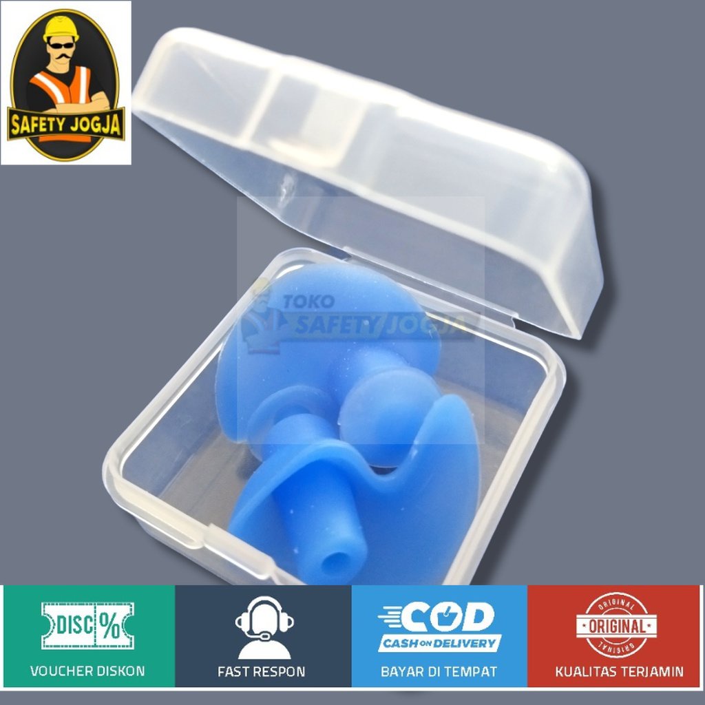 Penutup Telinga EarPlug Renang Anti Air - 00NT - ear plug Yellow and blue DONG ZHUR