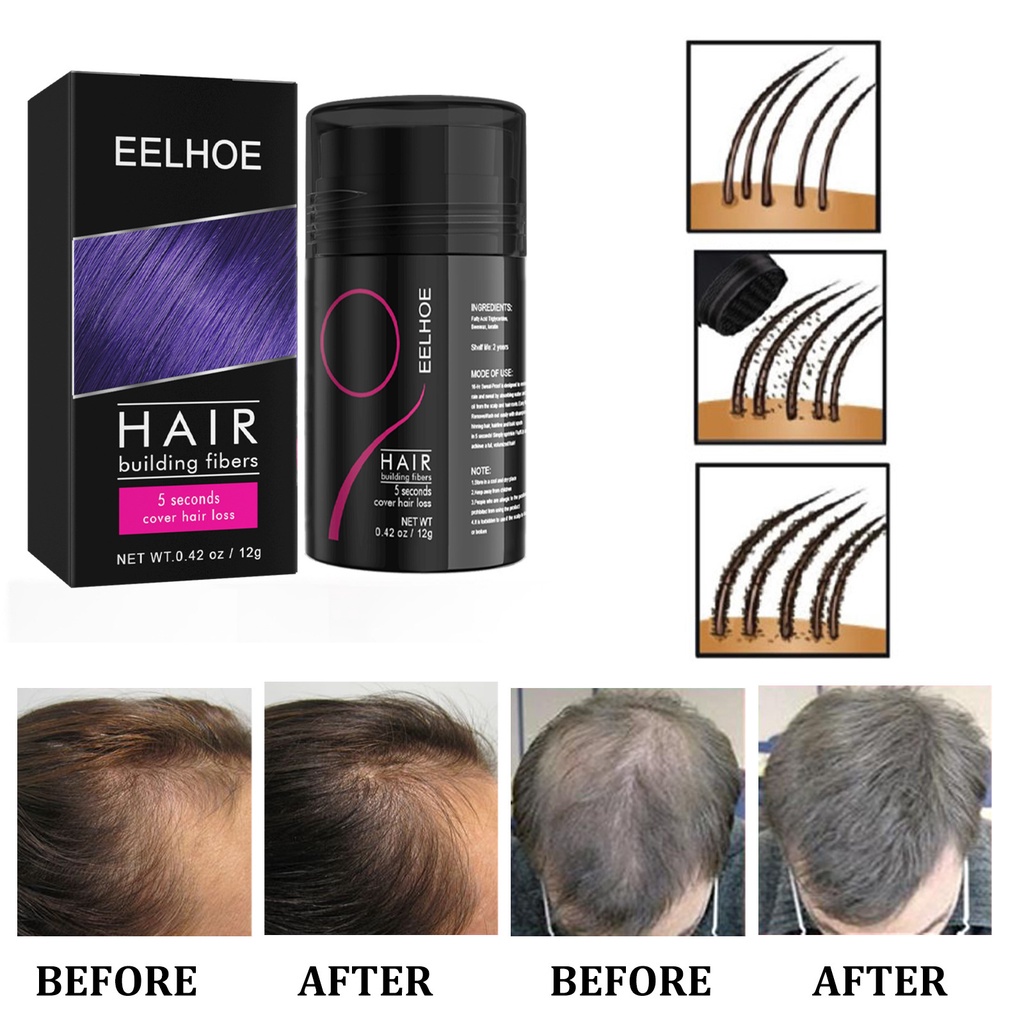 Serbuk Penebal Rambut Original Hair Building Fibers Bubuk Penumbuh Ajaib 12gr Tipis Botak Instan Like Thick Fiber Caboki Ampuh