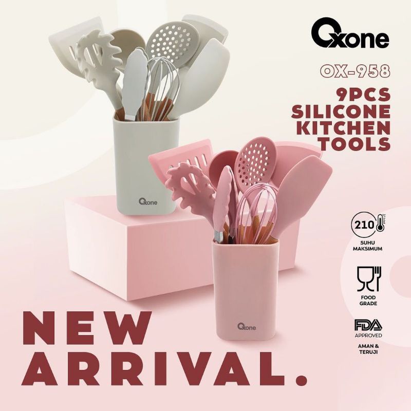 Oxone OX958 Spatula 9pcs Silicone Kitchen Tools ox-958