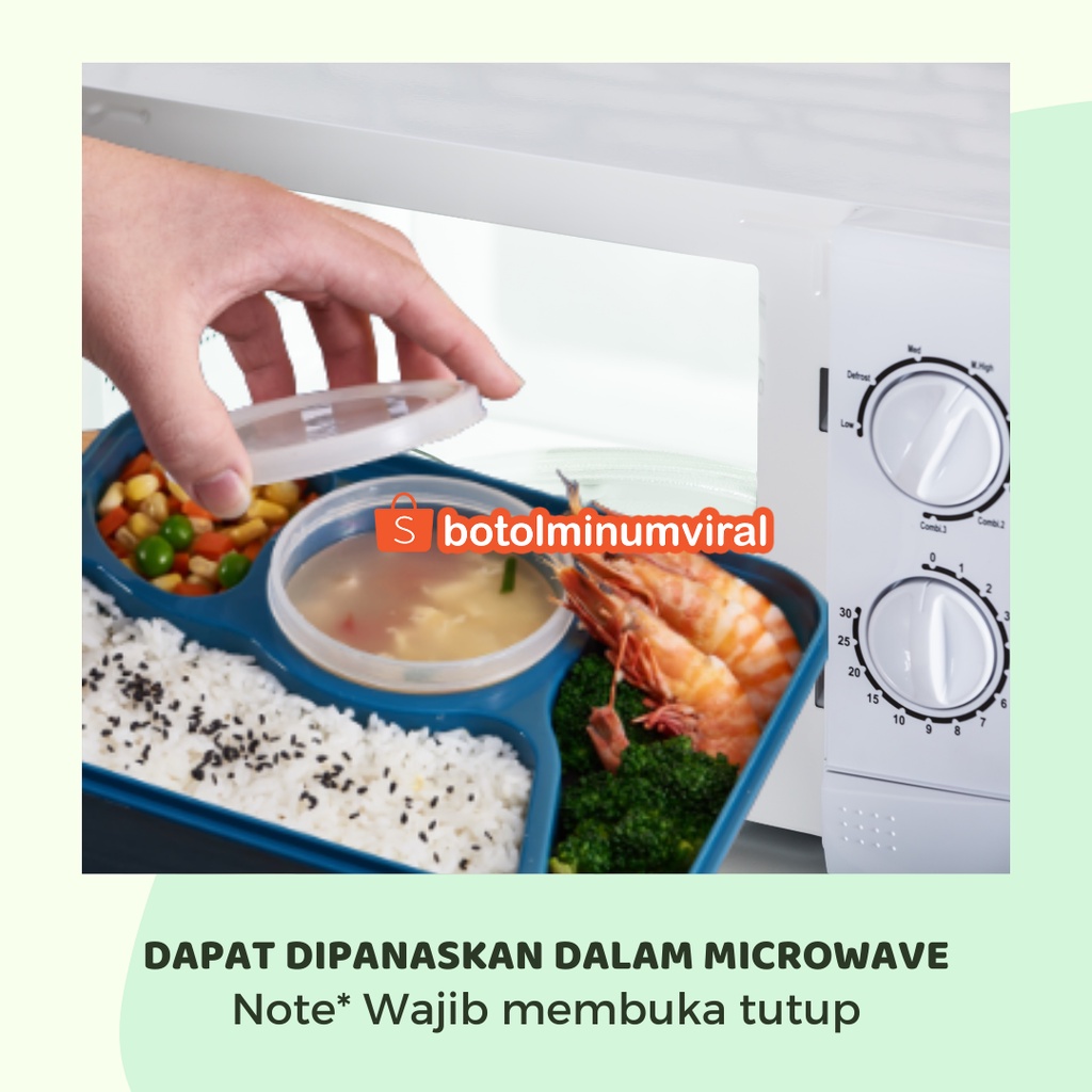 Smiggle Lunch Box 4 Sekat 1000ml Kotak Makan Anak Ada Tempat Sup Free Sendok