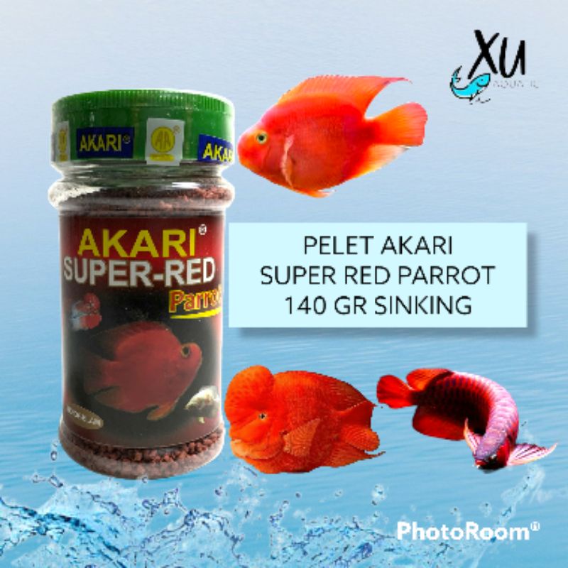 PELET AKARI SUPER RED PARROT 140 GR PAKAN IKAN HIAS PARROT