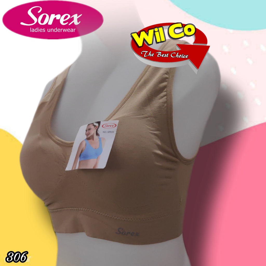 K306 - BRA/BH SPORT SOREX BUSA (bisa dilepas) STRETCH TANPA KAWAT FREE SIZE SETARA 36-40