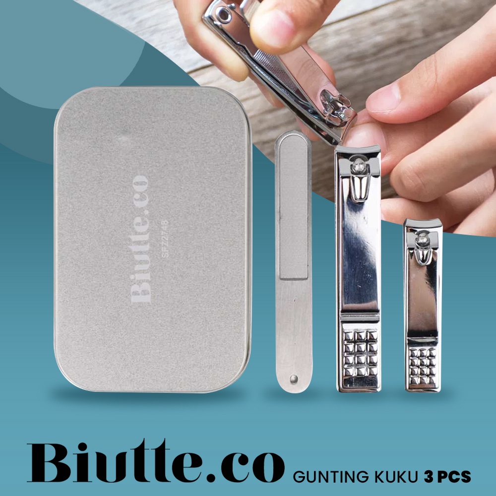 Gunting Kuku Nail Trimmer Manicure Stainless Steel 3 PCS Biutte.co SFZ2748