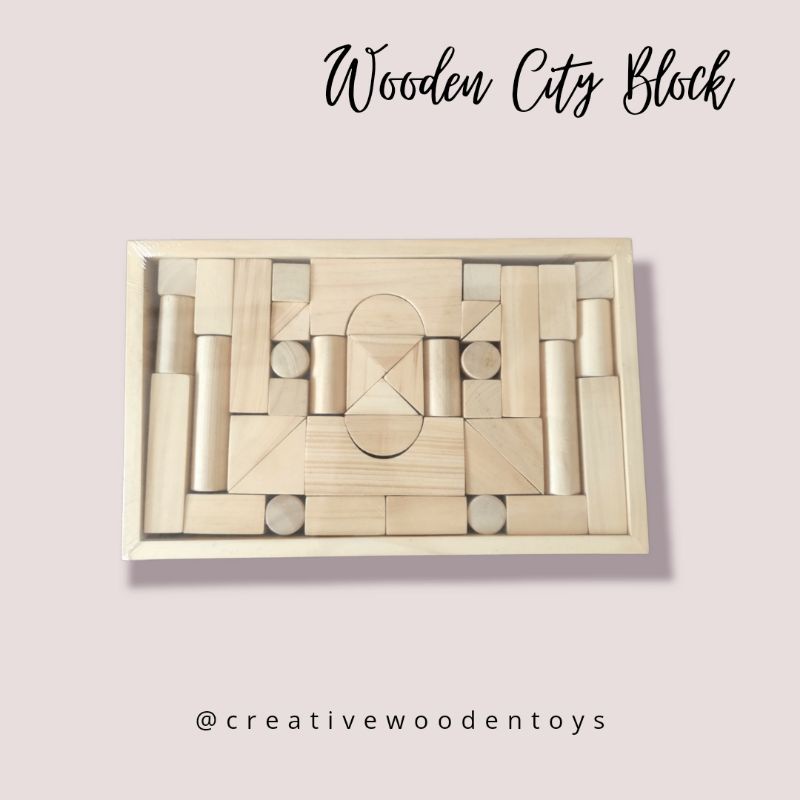 Wooden City Block, Balok susun kayu, Wooden block toys