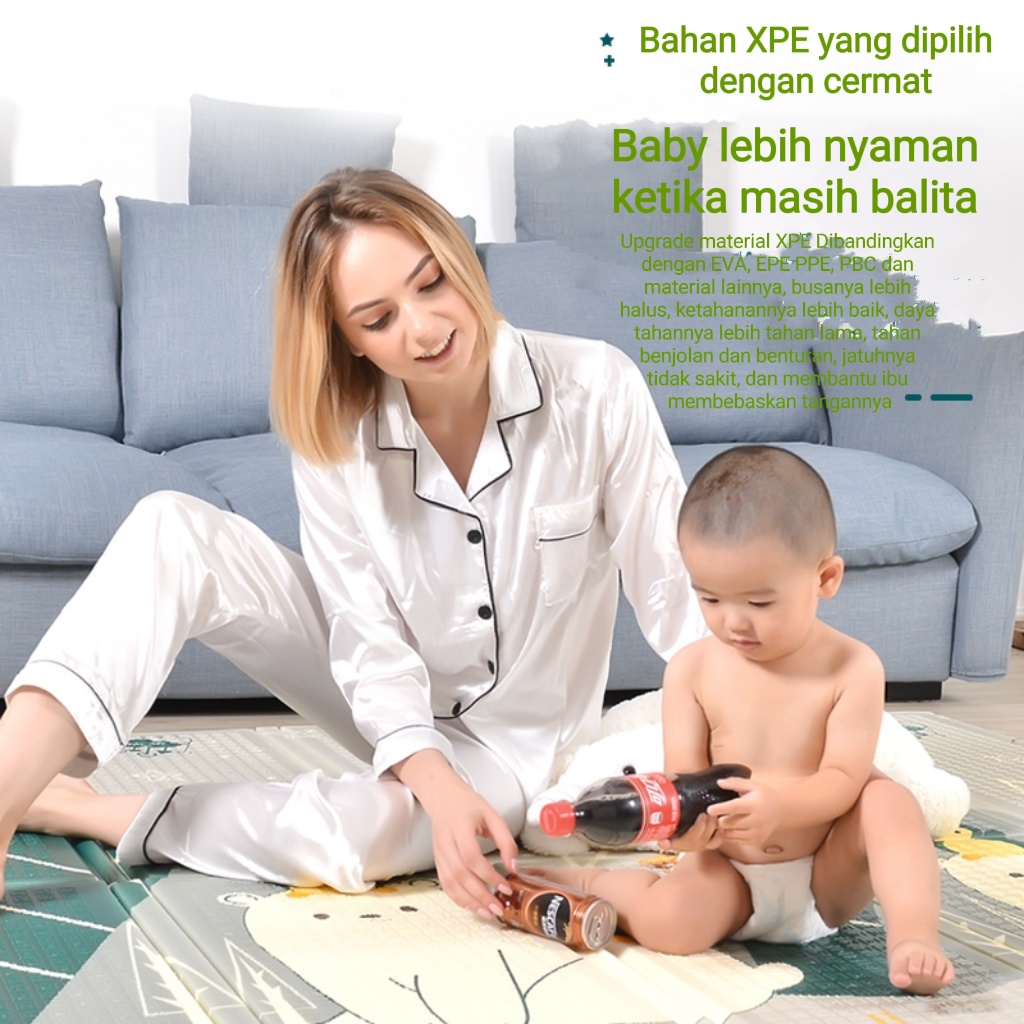 Main tikar karpet lipat bayi 150x200 180x200cm kasur busa XPE bayi lipat lembut bermain tikar murah 
