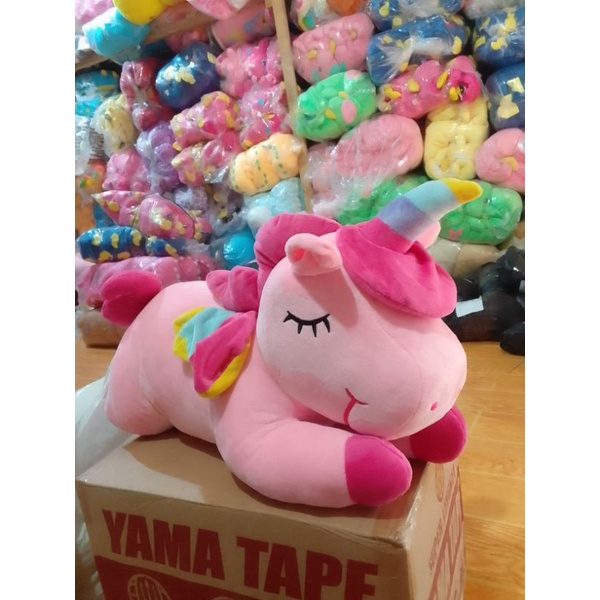 Bantal Unicorn Sayap Lying kuda poni lucu dan lembut 60cm