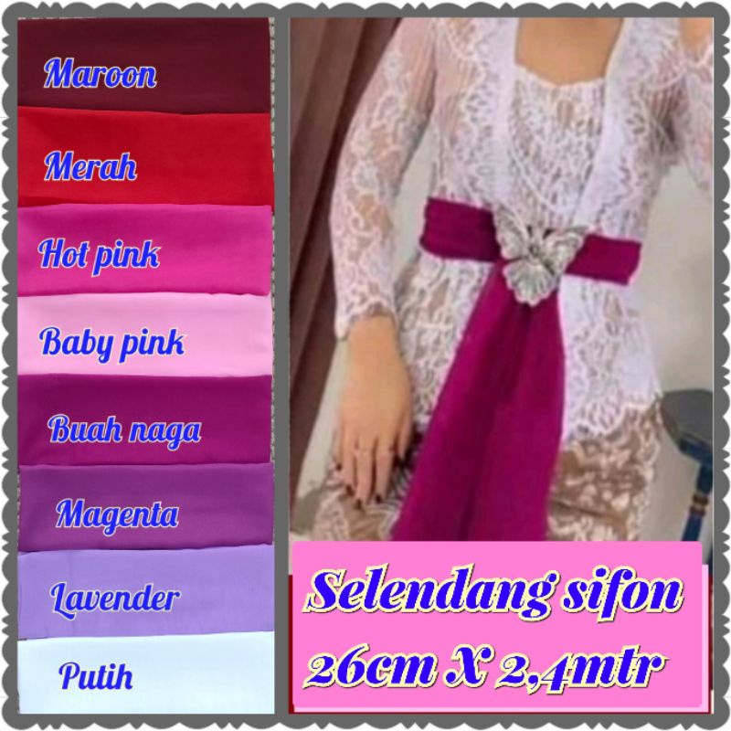 selendang sifon 2.4m/selendang bali/senteng