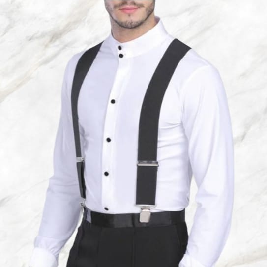 Suspender Pria Hitam besar 3,5cm