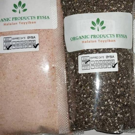 

⇺ Paket Hemat Black Chia Mexico 100 gr dan Pink Himalayan Salt 100gr ほ