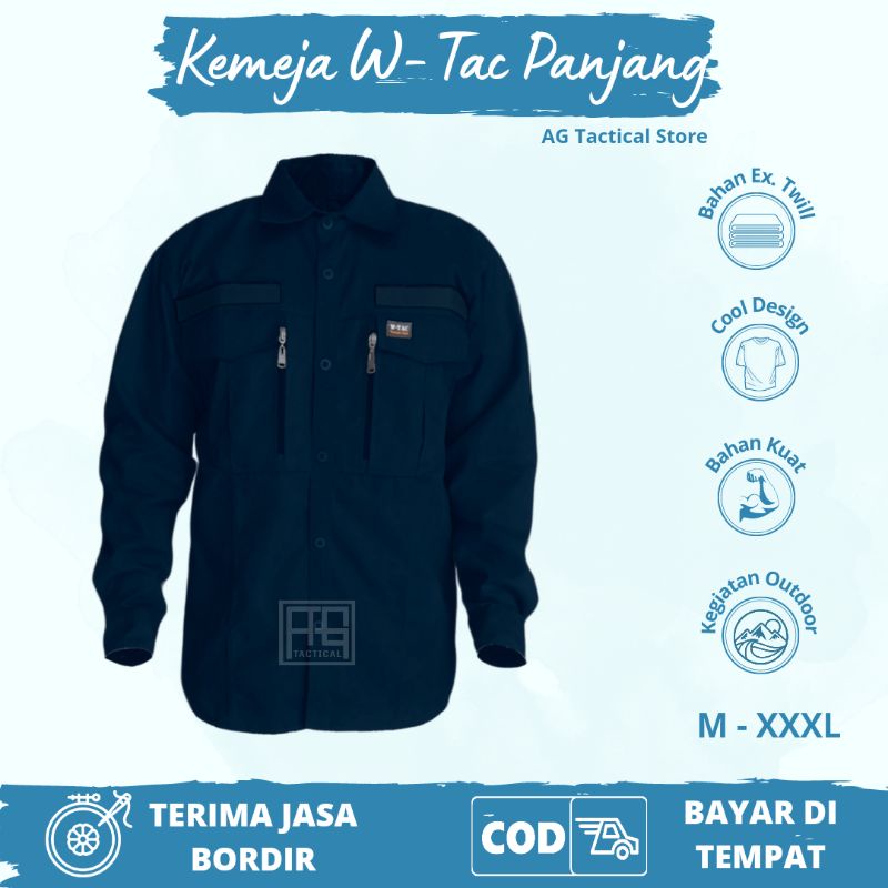 KEMEJA TACTICAL W-TAC PANJANG PDL PNS HEM ATASAN KEMEJA COWOK TERBARU