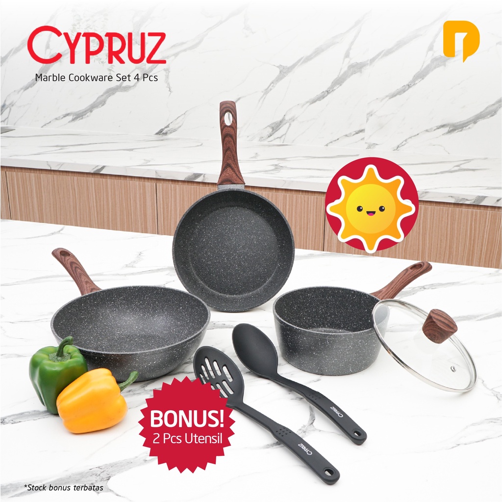 CYPRUZ MARBLE COOKWARE SET 4 PCS