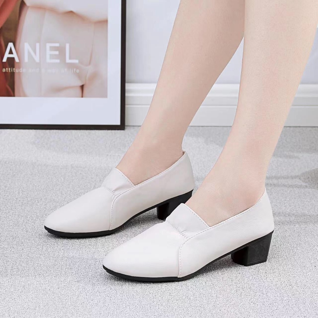 Permata Sepatu Heel Kerja Wanita QP3318 Sepatu Pentopel Import  Premium Quality