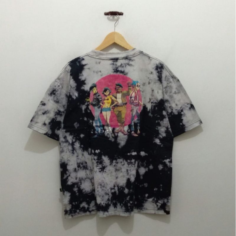 KAOS BAJU T-SHIRT GORILLAZ TIE DYE OVERSIZE TOUR